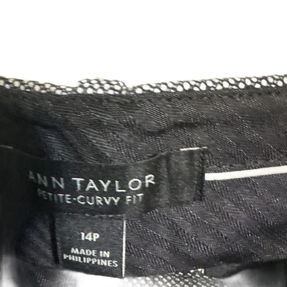 Ann Taylor Suiting Separates Gray and Black Bird’s Eye Petite Curvy Trousers - Picture 2 of 4